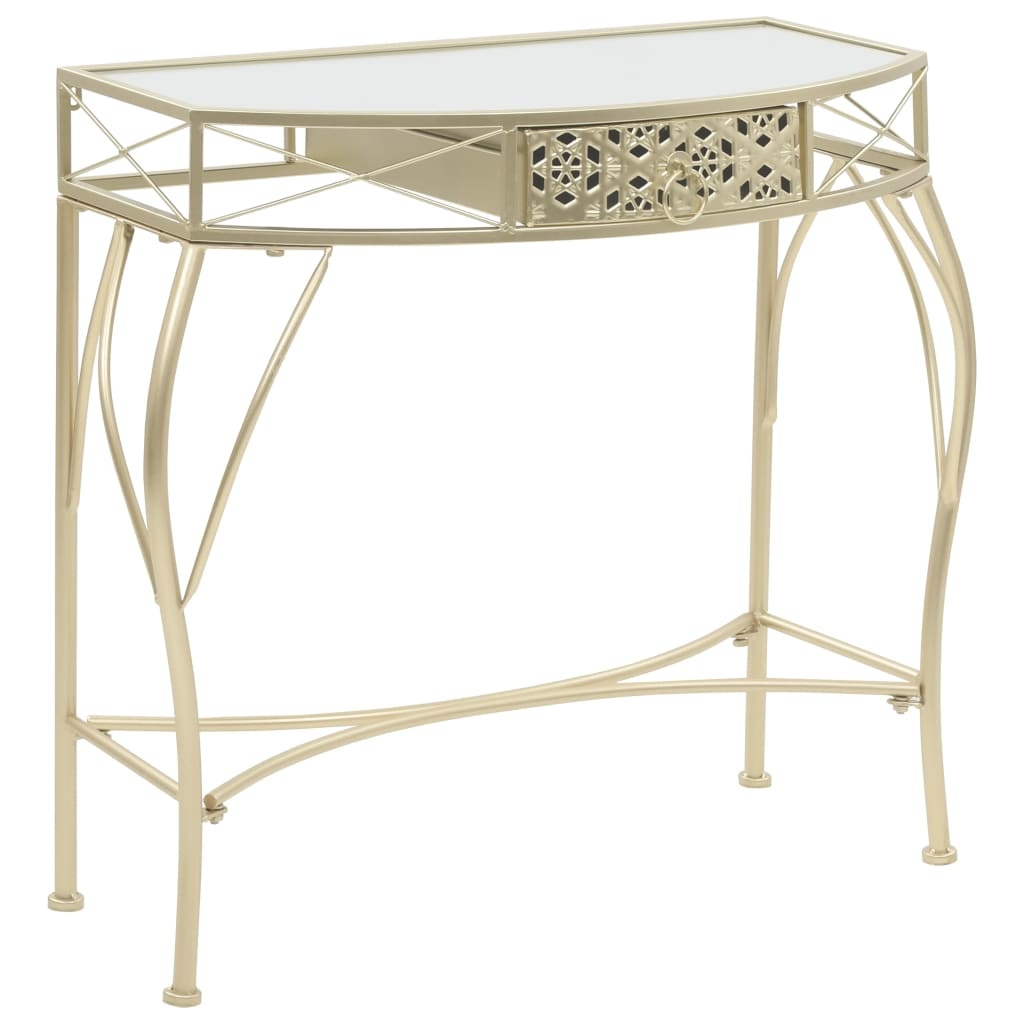 VidaXL Bijzettafel Franse stijl 82x39x76 cm metaal goudkleurig
