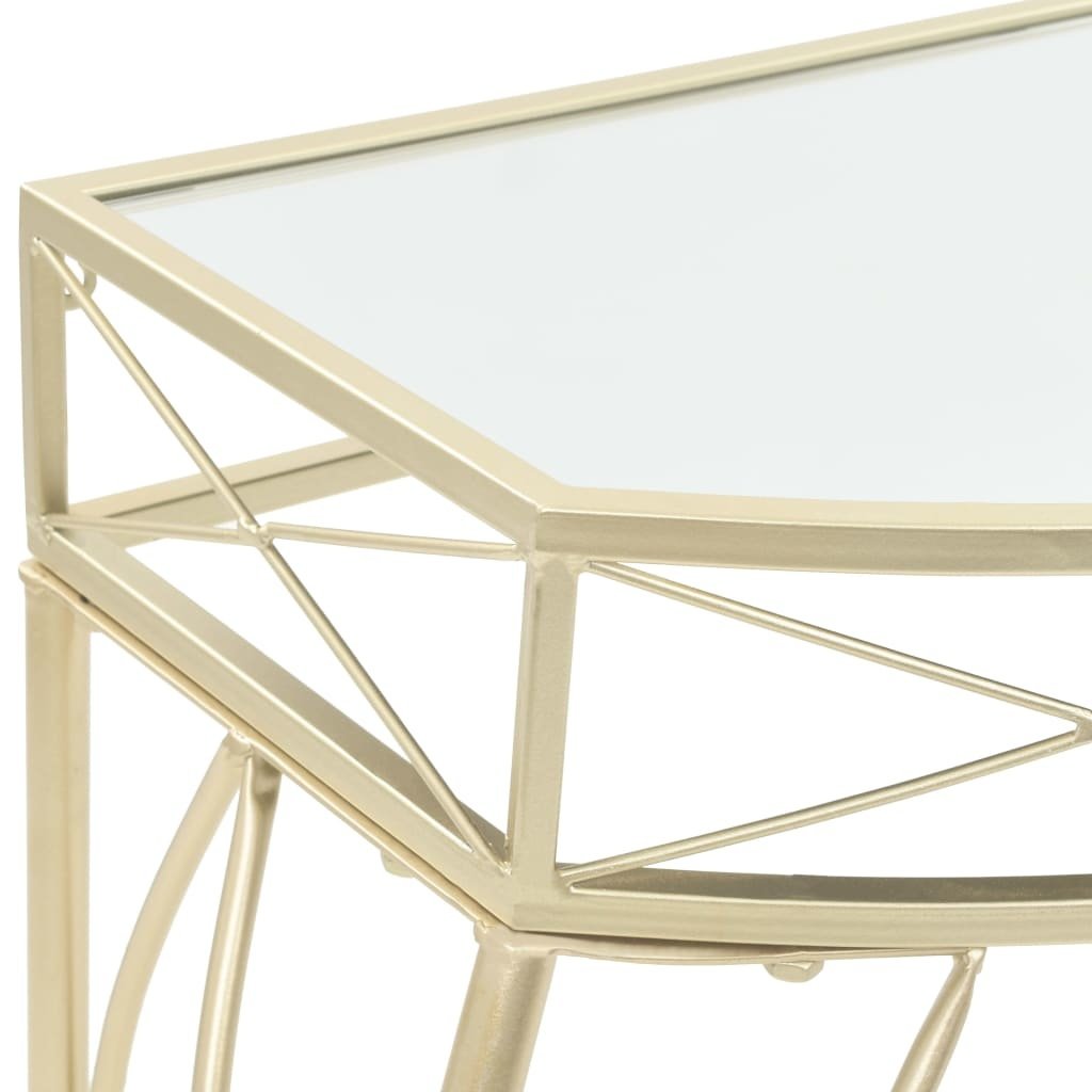 VidaXL Bijzettafel Franse stijl 82x39x76 cm metaal goudkleurig