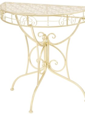 VidaXL Bijzettafel vintage stijl half rond 72x36x74 cm metaal goud