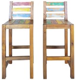 VidaXL Barkrukken 40x40x106 cm massief gerecycled boothout 2 st