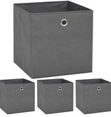 VidaXL Opbergdozen 32x32x32 cm ongeweven stof grijs 4 stuks