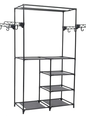 VidaXL Kledingrek 87x44x158 cm staal en nonwoven stof zwart