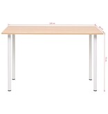 vidaXL Eettafel 120x60x73 cm eikenkleur en wit