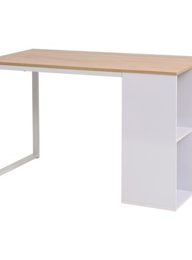 vidaXL Schrijftafel 120x60x75 cm eikenkleur en wit