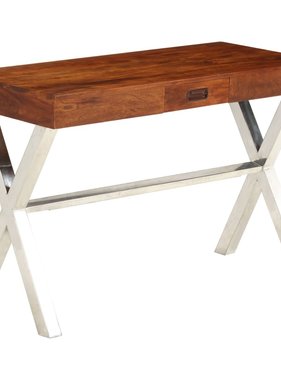 VidaXL Bureau 110x50x76 cm massief acaciahout en sheesham afwerking