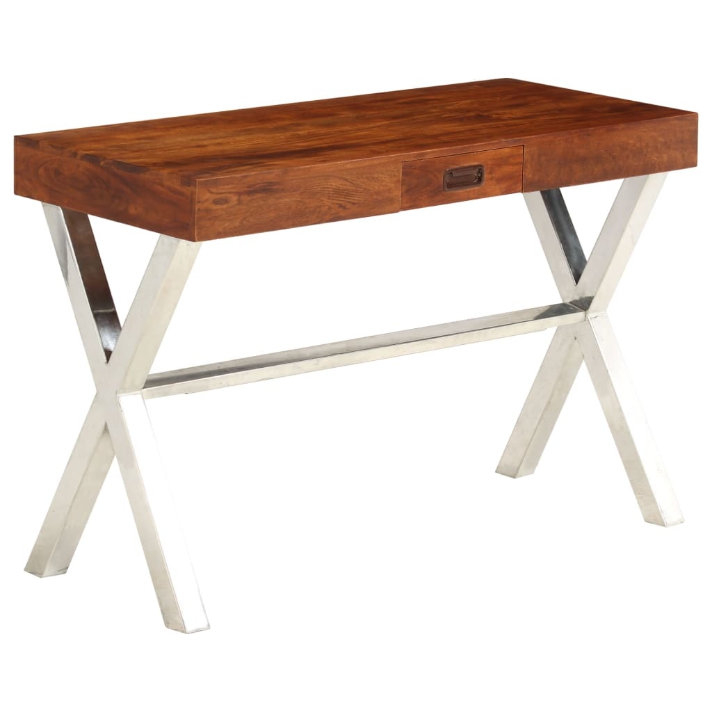VidaXL Bureau 110x50x76 cm massief acaciahout en sheesham afwerking