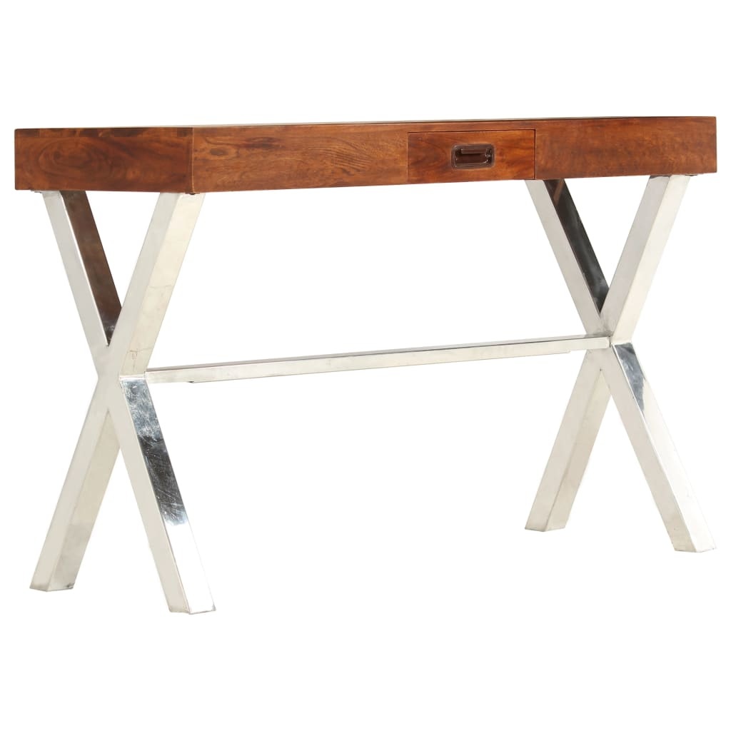 VidaXL Bureau 110x50x76 cm massief acaciahout en sheesham afwerking