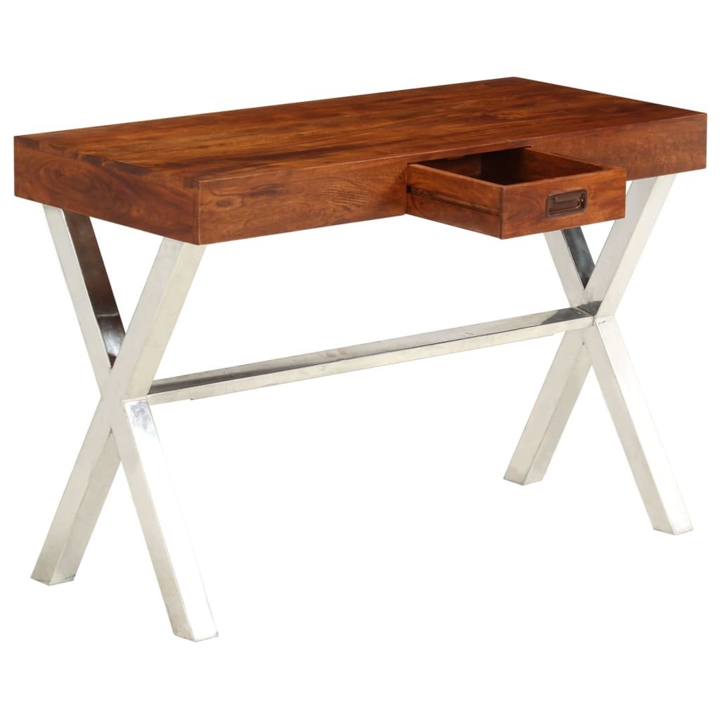 VidaXL Bureau 110x50x76 cm massief acaciahout en sheesham afwerking