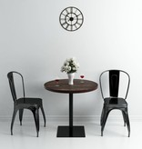 VidaXL Bistrotafel rond 80x75 cm MDF en staal donker essenkleur