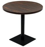 VidaXL Bistrotafel rond 80x75 cm MDF en staal donker essenkleur