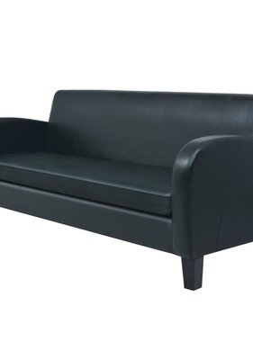 VidaXL Driezitsbank kunstleer zwart