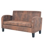VidaXL Tweezitsbank kunstsuède bruin