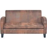 VidaXL Tweezitsbank kunstsuède bruin