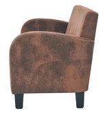 VidaXL Tweezitsbank kunstsuède bruin