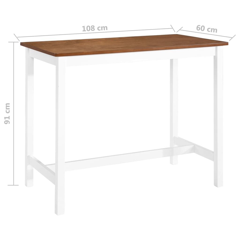 VidaXL Bartafel 108x60x91 cm massief hout