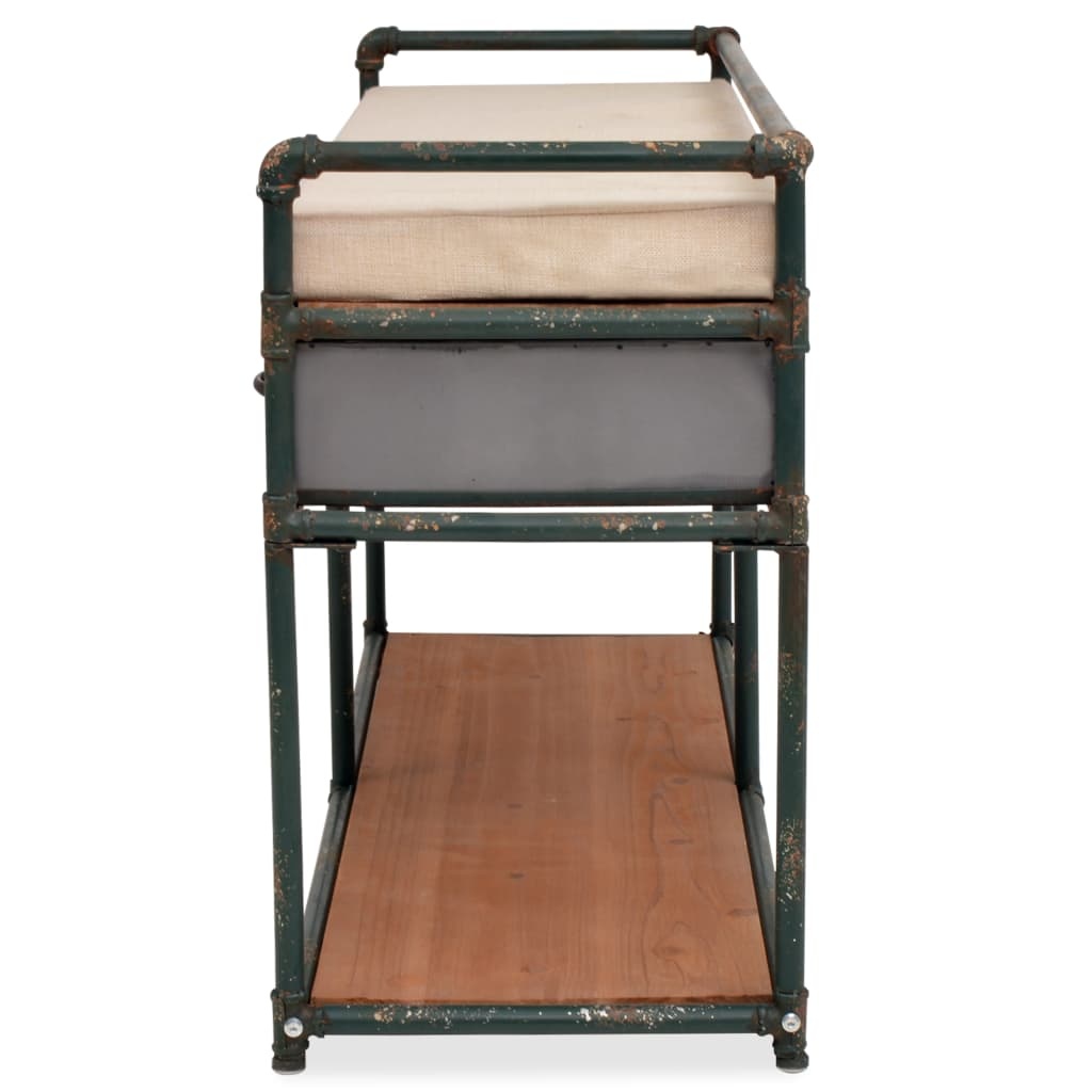 VidaXL Opslagbankje met kussen 107,5x34,5x59 cm