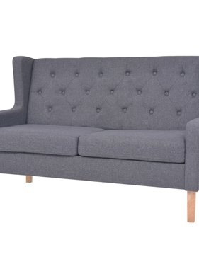 VidaXL Tweezitsbank stof grijs