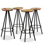 VidaXL Barkrukken 4 st massief gerecycled hout