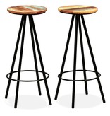 VidaXL Barkrukken 2 st massief gerecycled hout