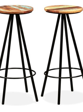 VidaXL Barkrukken 2 st massief gerecycled hout