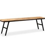 VidaXL Bankje 160x35x45 cm gerecycled teakhout en staal