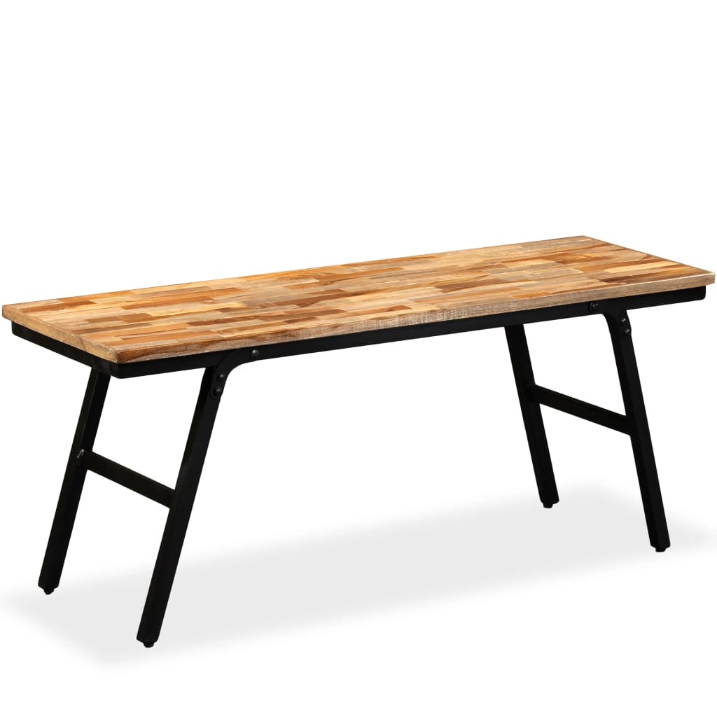 VidaXL Bankje 110x35x45 cm gerecycled teakhout en staal