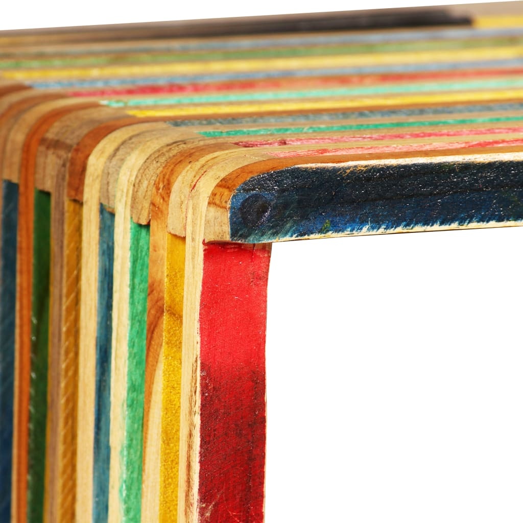 VidaXL Wandplankenset massief gerecycled teakhout meerkleurig 3-delig