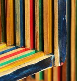 VidaXL Wandplankenset massief gerecycled teakhout meerkleurig 3-delig