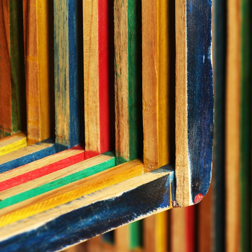 VidaXL Wandplankenset massief gerecycled teakhout meerkleurig 3-delig
