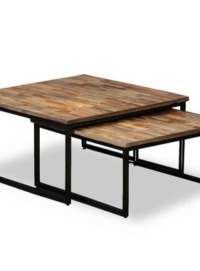 VidaXL Tafeltjesset massief gerecycled teakhout 2-delig