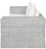 VidaXL 2-delig Bankstel met kussens natuurlijk rattan grijs