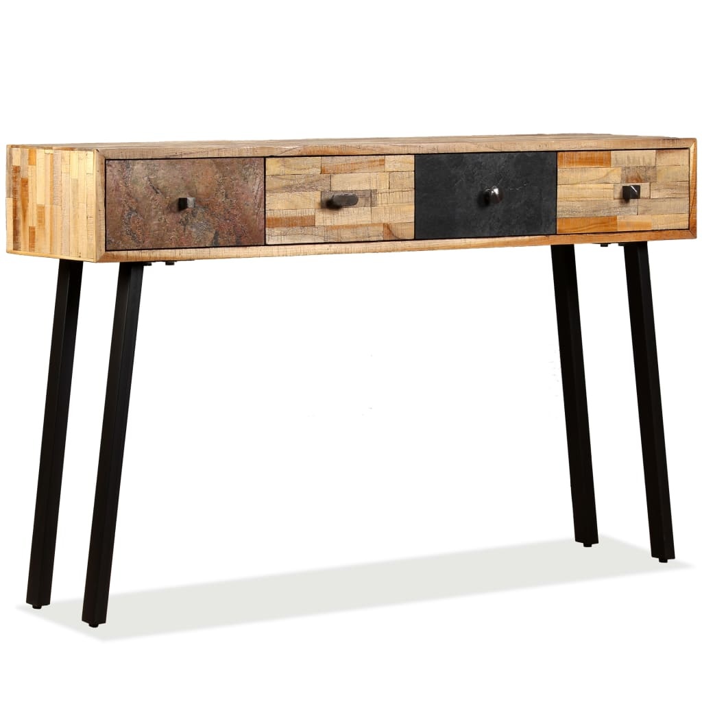 VidaXL Wandtafel 120x30x76 cm massief gerecycled teakhout
