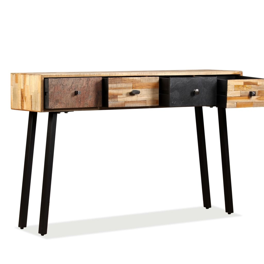 VidaXL Wandtafel 120x30x76 cm massief gerecycled teakhout