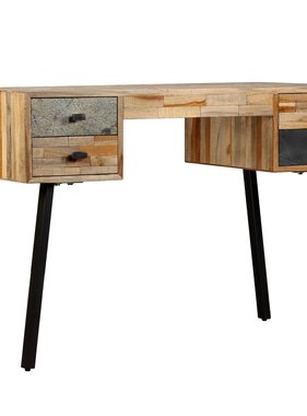 VidaXL Schrijftafel 110x50x76 cm massief gerecycled teakhout