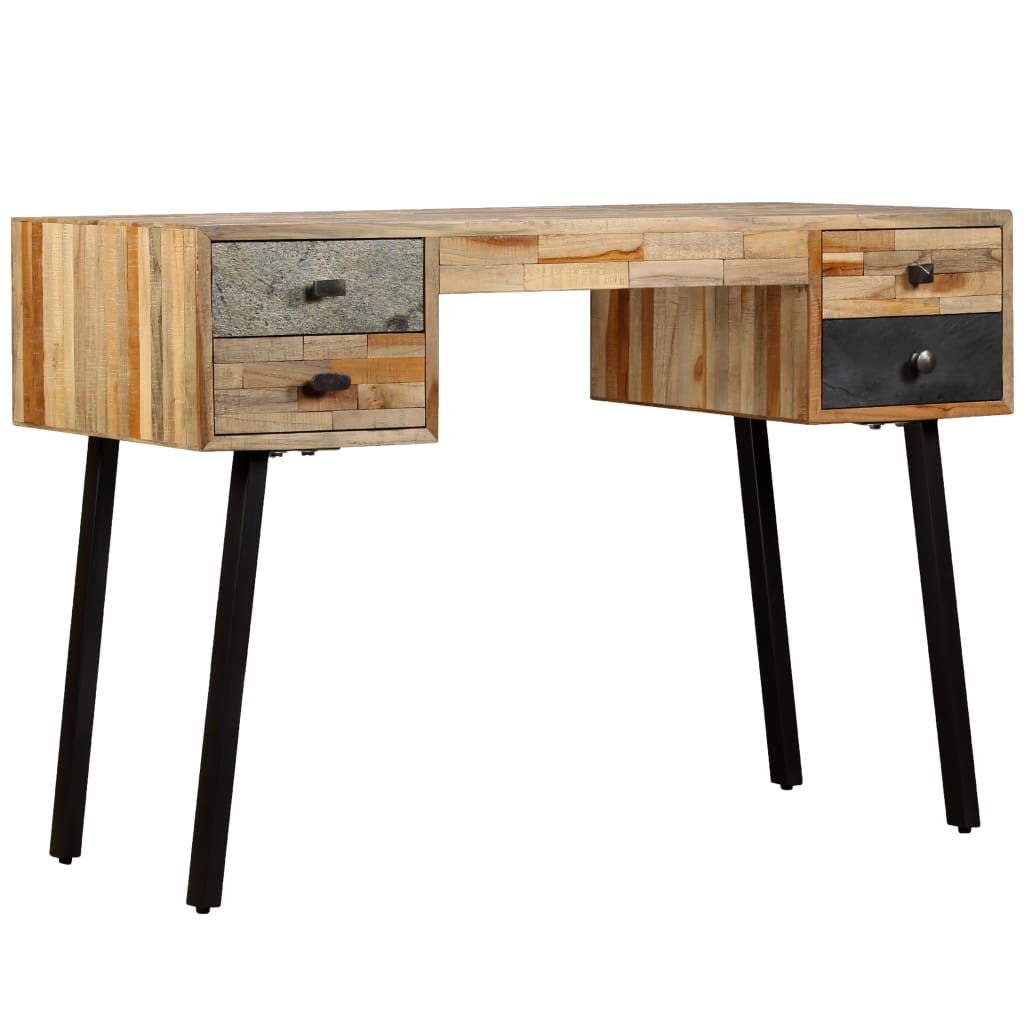 VidaXL Schrijftafel 110x50x76 cm massief gerecycled teakhout