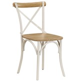 VidaXL Kruisstoelen 6 st massief mangohout wit