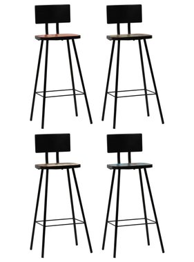 VidaXL Barstoelen massief gerecycled hout meerkleurig 4 st