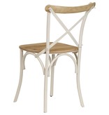 VidaXL Kruisstoelen 6 st massief mangohout wit