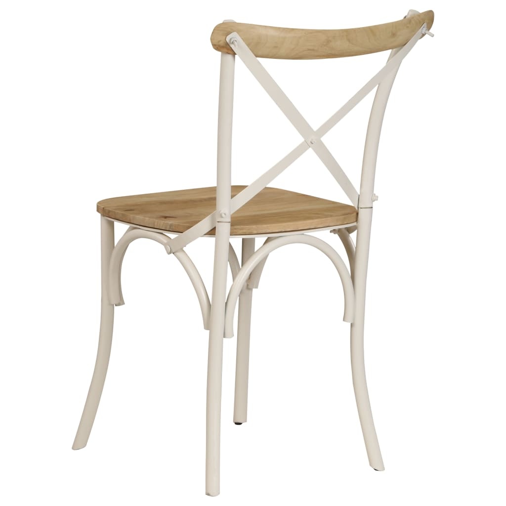 VidaXL Kruisstoelen 6 st massief mangohout wit