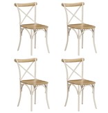 VidaXL Kruisstoelen 4 st massief mangohout wit