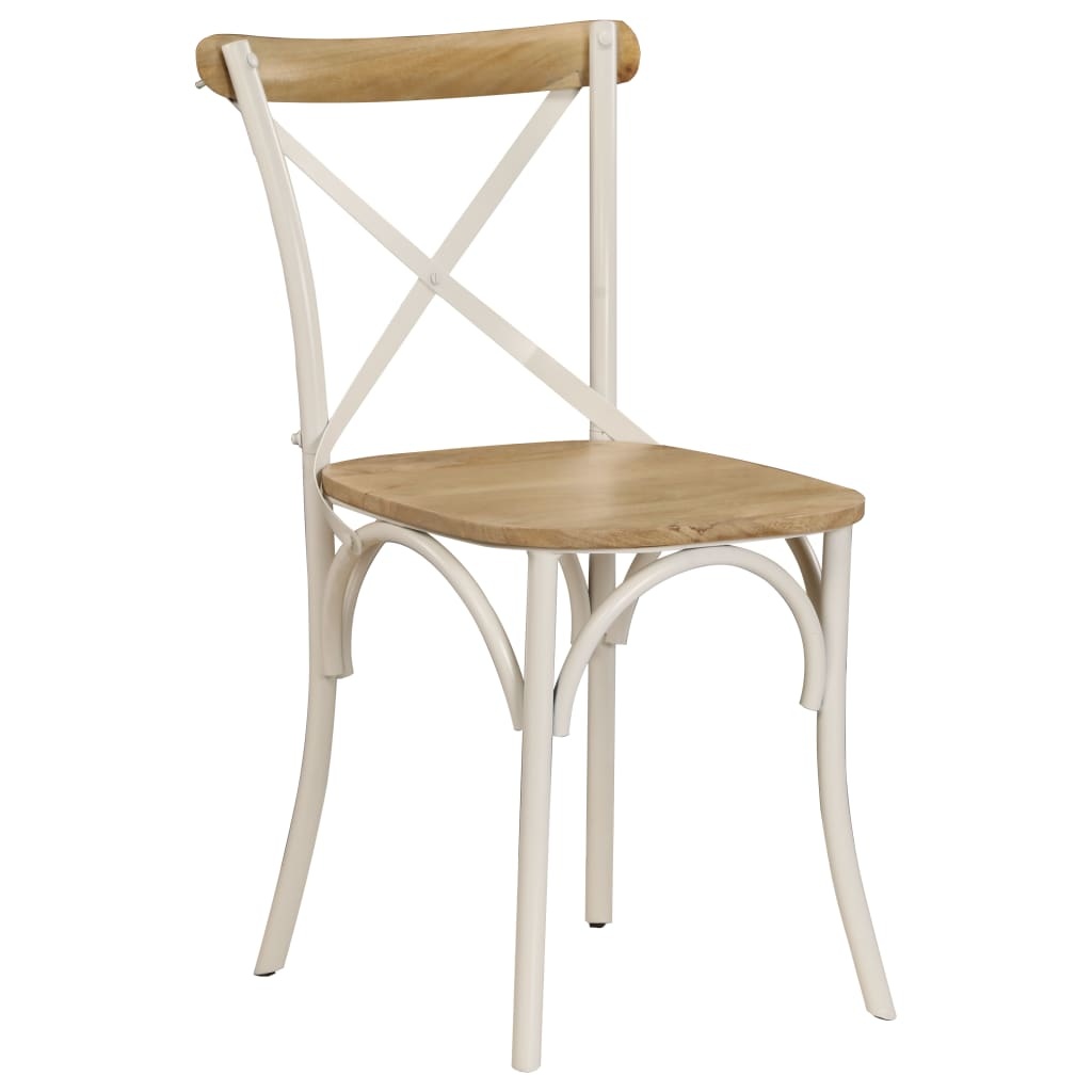 VidaXL Kruisstoelen 4 st massief mangohout wit