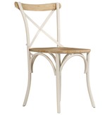 VidaXL Kruisstoelen 4 st massief mangohout wit