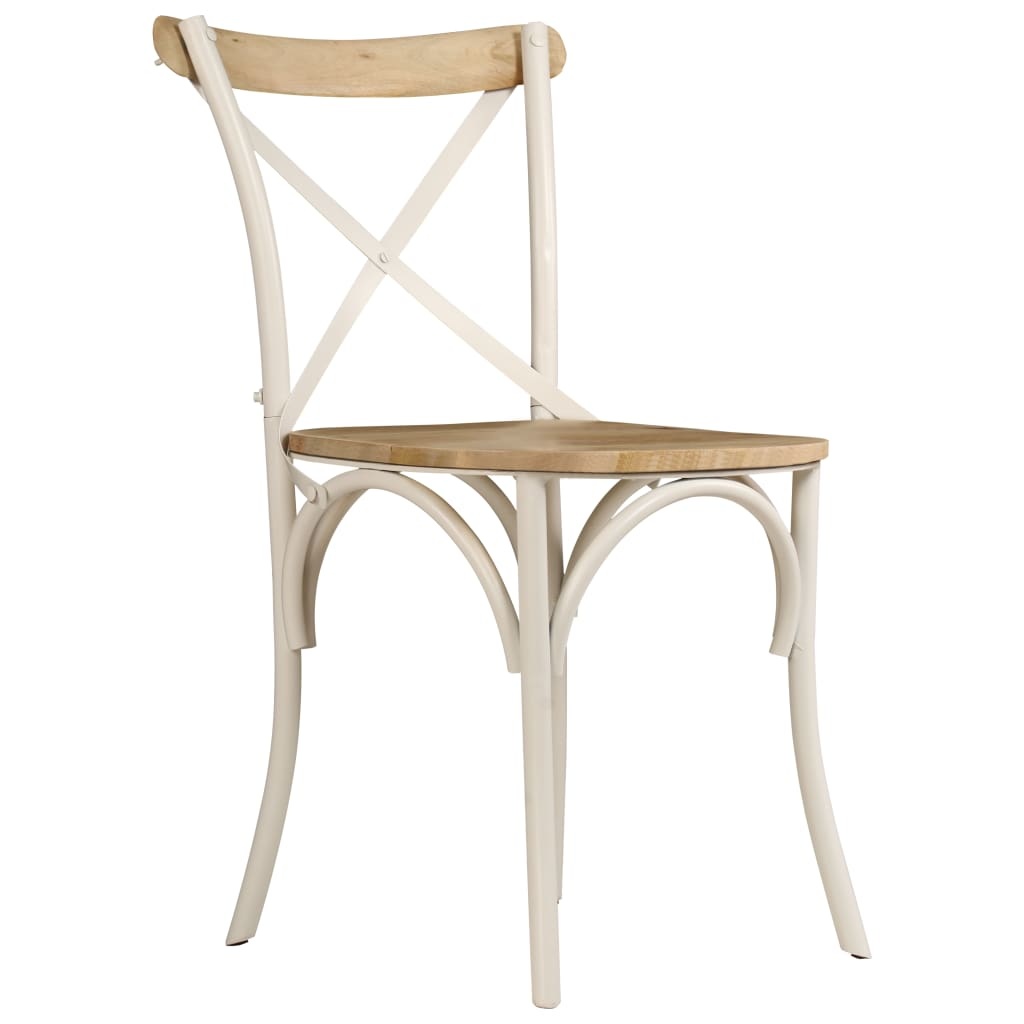 VidaXL Kruisstoelen 4 st massief mangohout wit