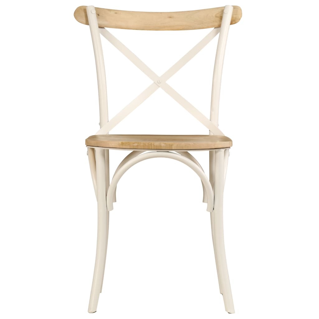 VidaXL Kruisstoelen 4 st massief mangohout wit