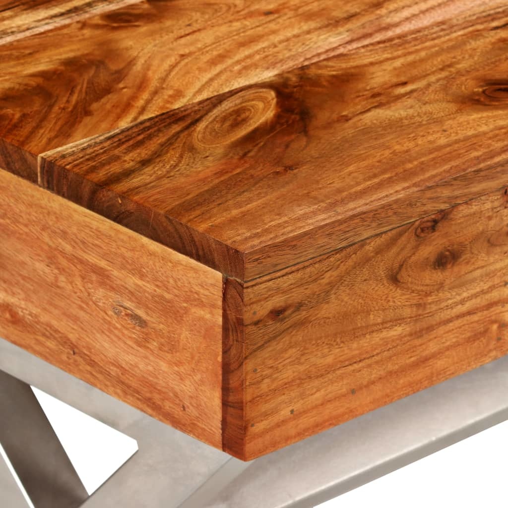 VidaXL Tv-meubel 140 cm massief acaciahout met sheesham afwerking