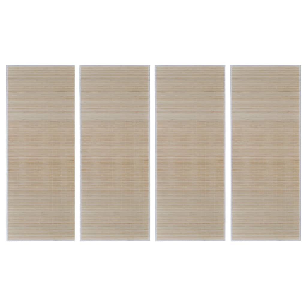 VidaXL Tapijten 4 st rechthoekig 120x180 cm bamboe naturel