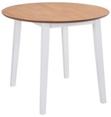 vidaXL Eettafel inklapbaar rond MDF wit