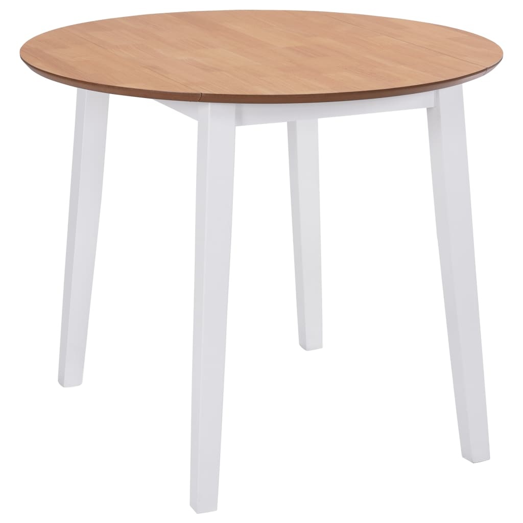 VidaXL Eettafel inklapbaar rond MDF wit