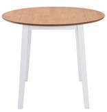 vidaXL Eettafel inklapbaar rond MDF wit