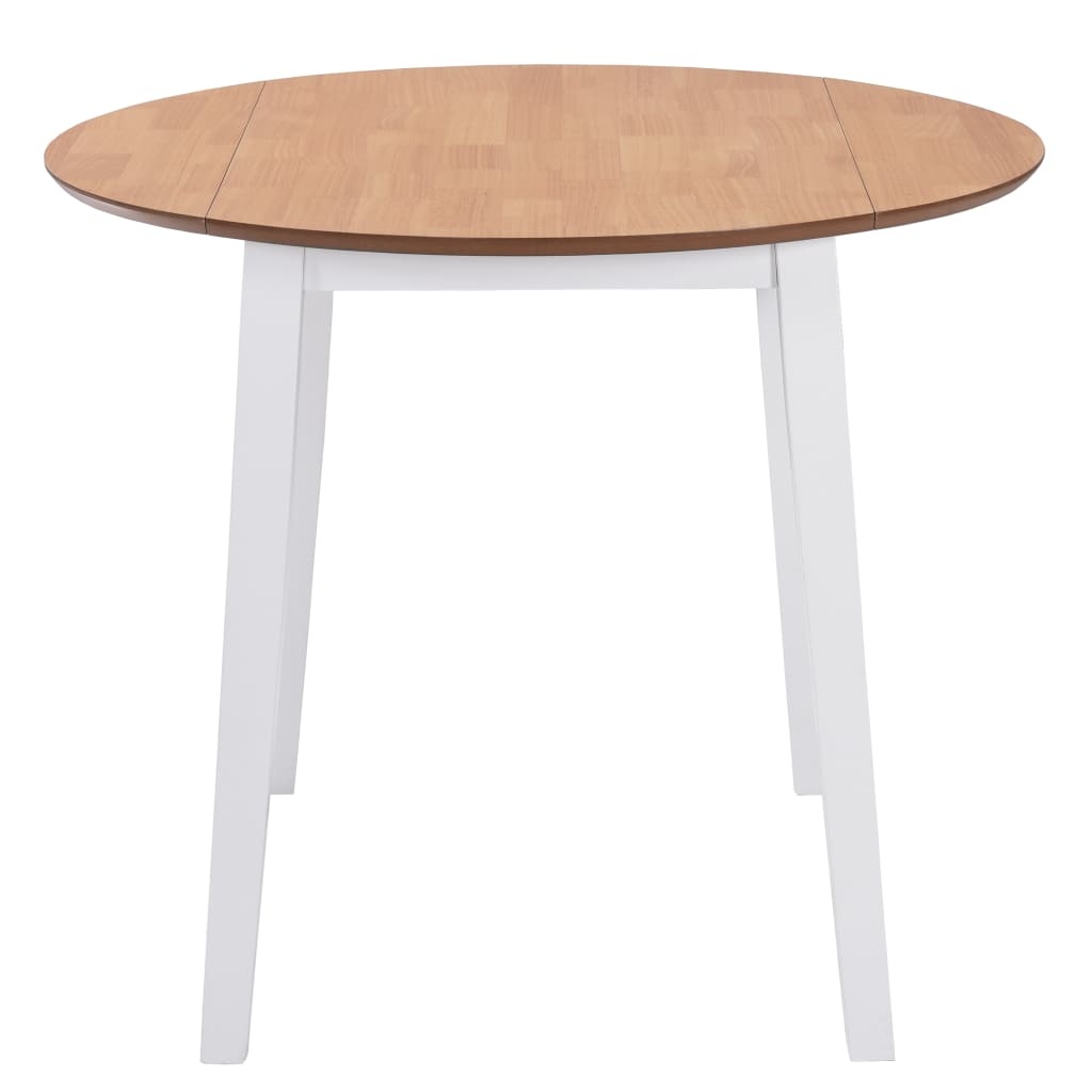 vidaXL Eettafel inklapbaar rond MDF wit